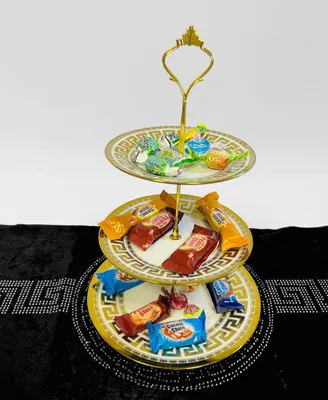 Produktbild von Etagere Medusa Servierplatte 3er Servierteller Bonbon Teller Dip Snack Schale NEU