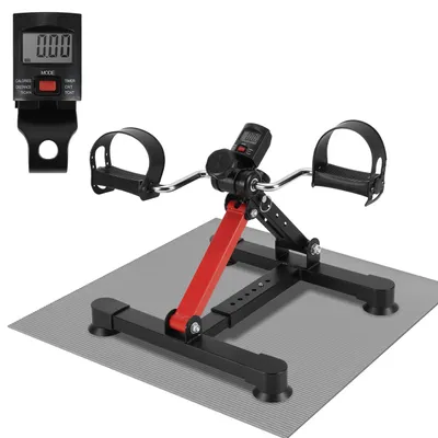 Obrázek produktu pro Eikuavons Mini rotoped, fitness kolo, pedálový trenažér, posilovací zařízení pro ruce a nohy s LCD displejem, nastavitelným odporem, výškově nastavitelné, s protiskluzovou plochou