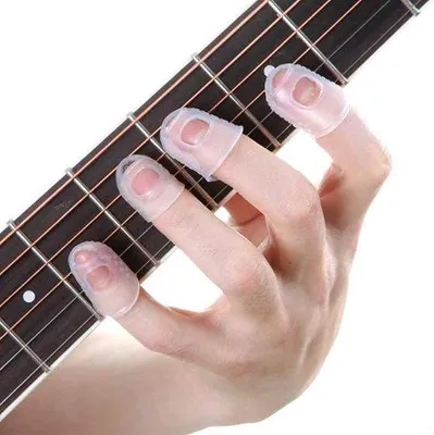 Produktbild von Gitarrenfingerhüllen - Transparenz - Silicon - 4 Stücke - Größe L