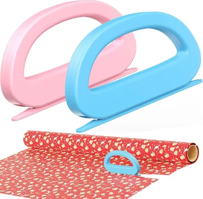 Produktbild von Rollenschneider für Geschenkpapier, 2er-Pack, geeignet zum Ausschneiden von Geschenkpapier für Weihnachten, Feiertage und Geburtstage.
