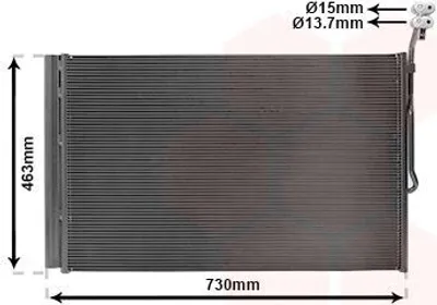 Produktbild von VAN WEZEL 74015703 Kondensator Klimaanlage Klimakondensator für PORSCHE Cayenne (92A) +Trockner