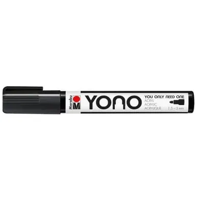 Produktbild von Marabu YONO, Schwarz, Mehrfarbig, 1 Farben, 1,5 mm, 3 mm, Kanvas, Glas, Metall, Kunststoff, Porzellan, Stein, Holz