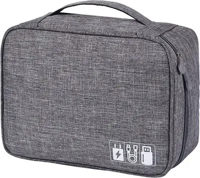 Produktbild von Große Elektronik Tasche, Kabel Organizer Tasche, Kabeltasche in Grau