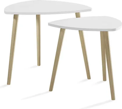 Produktbild von Couchtisch Vicco Twino Weiß/Sonoma 60 x 50 cm 2er Set, Model 57299