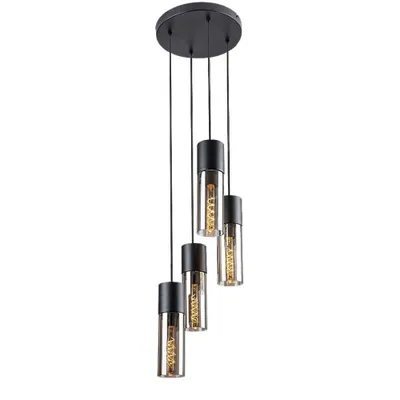Image de Lampe suspendue de salon E27 4x25W couleur noir 72054 Ronno Rabalux