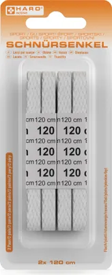 Image de Lacets de sport HARO plats 1200 mm blanc 2 paires
