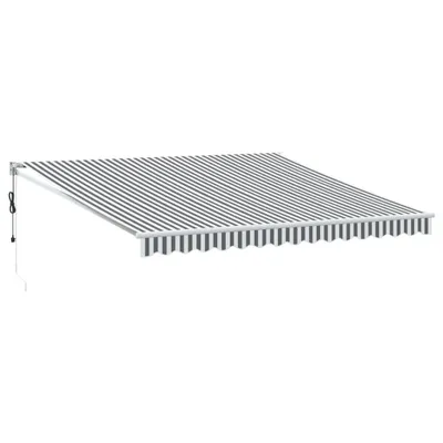 Image de vidaXL Auvent rétractable Anthracite et blanc 4x3 m Tissu et aluminium