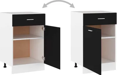 Produktbild von vidaXL Schubunterschrank Schwarz 50x46x81,5 cm Holzwerkstoff