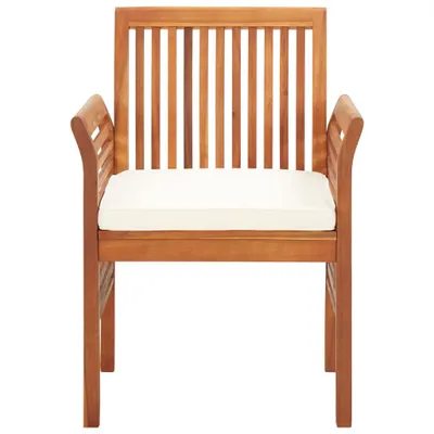 Produktbild von VidaXL 3120450, Terrasse, Gepolsterter Sitz, Akazienholz, Cremefarben, Polyester, 640 mm
