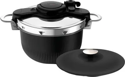 Produktbild von 6l schwarzer schnellkochtopf aus edelstahl Seb P4810700