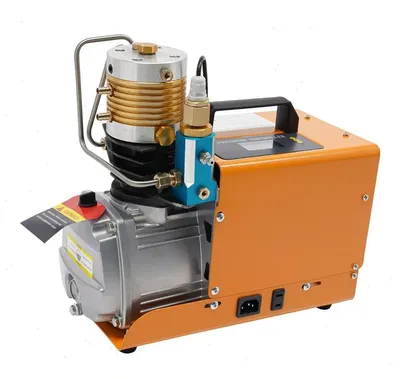 Zdjęcie produktu dla Sprężarka powietrza wysokociśnieniowa – pompa PCP – 220 V/50 Hz – 1,8 kW – 100 l/min – automatyczne wyłączanie – do PCP/butli zanurzeniowych/paintballa – żółta