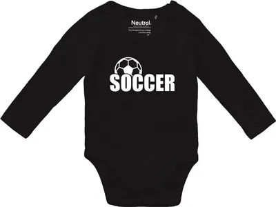 Produktbild von Huuraa Baby Body Soccer Ball 74 Black  Baumwolle Fairtrade Langarmbody Geschenkidee