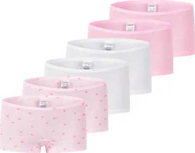 Produktbild von Schiesser 6er Pack Kids Girls 95/5 Organic Baumwolle Short Slip Extra bequemer Softbund - ohne Zwicken und Kneifen, Komfortabler Beinausschnitt, Elastische Single-Jersey-Qualität