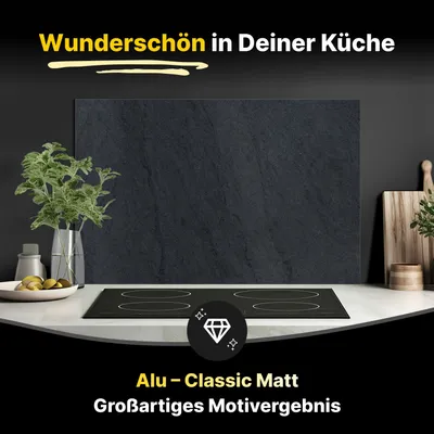 Produktbild von Spritzschutz Küchenrückwand aus Aluminiumverbund in Matt 80 x 40 cm Dunkelgrauer Schiefer