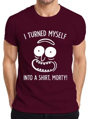 Obrázek produktu pro Proměnil jsem se v tričko Morty Rick Sanchez lustiger Spruch Herren T-Shirt, Burgundy, S