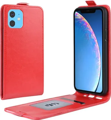 Produktbild von Flip Case Handyhülle für iPhone 11 Pro Vertikal Schutzhülle Tasche Cover Rot Bumper Smartphone Kartensteckplatz-Kreditkarte-Geldscheine EC-Karte Bank-Karte