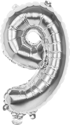 Obrázok produktu pre Fóliový balón strieborný 36 cm číslo 9