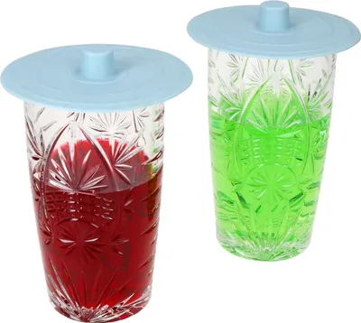 Produktbild von 2x FLEX Frischhaltedeckel Ø10cm blau wiederverwendbar Silikon Glas Dosen Becher