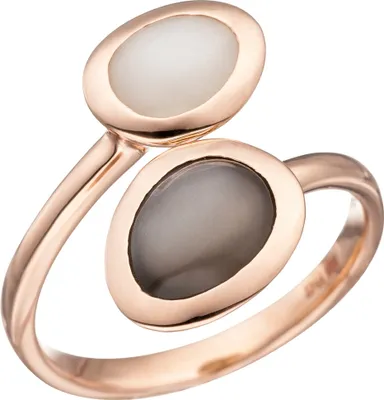 Produktbild von Ring Damenring zwei Mondsteine & 585 Gold Rotgold Goldring Edelsteinring Innenumfang 60mm  Ø19.1mm