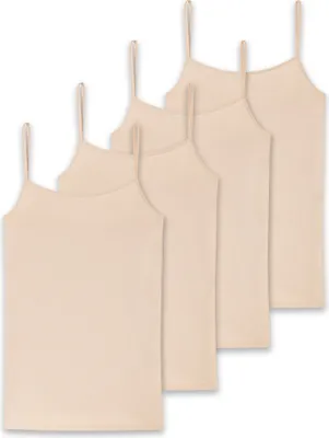 Produktbild von SCHIESSER Damen Spaghettitop, 4er Pack - Single Jersey, Serie 95/5, uni Beige (Sand) XL