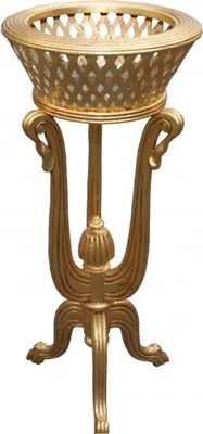 Produktbild von Casa Padrino Barock Pflanzentopfständer aus Holz Gold Antik-Look - Blumentopfständer, Blumenständer