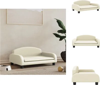 Obrázok produktu pre vidaXL Pelech pre psa krémový 70x45x30 cm Imitácia kože - Pelechy pre psov