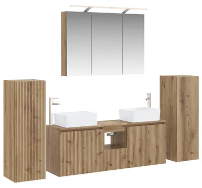 Obrázek produktu pro Sada koupelnového nábytku 6 pcs Dub artisan