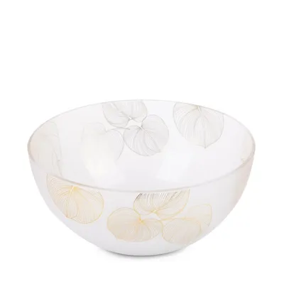 Zdjęcie produktu dla Misa dekoracyjna BLANCA ze szkła 25x13 cm biała/złota