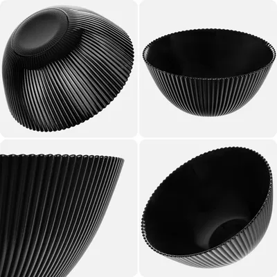Produktbild von KADAX Geschirrset für 1 Person, 3-teilig, schwarze Tafelservice aus Opalglas mit Suppenschalen, Speisetellern & Desserttellern, Spülmaschinenfest (Schwarz)