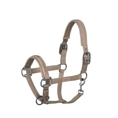 Produktbild von Eskadron Halfter DOUBLEPIN GLOSSY CRYSTAL " Classic Sports " Größe - Warmblut Farbe - tendertaupe
