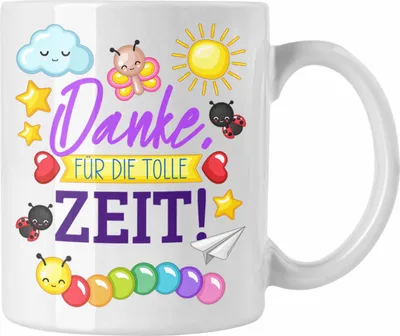 Produktbild von Trendation - Danke Für Die Tolle Zeit Tasse Abschied Abschiedsgeschenk Kindergarten Danke Dankeschön Erzieherin Kindergärtnerin (Weiß)
