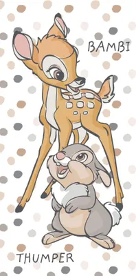 Immagine prodotto di Asciugamano da bagno e da spiaggia Disney Bambi Dotty, 70x140 cm