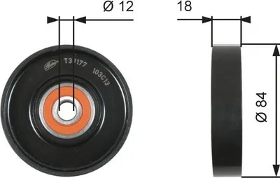 Produktbild von Gates Spannrolle, Keilrippenriemen T3917 für