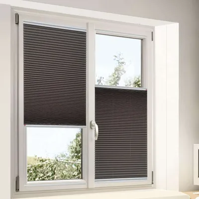 Produktbild von Plissee Kleben ohne Bohren Alu- Klebeleiste Grau Sichtschutz für Fenster & Türen 35 cm-130 cm