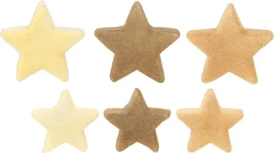 Produktbild von Deko Sterne beflockt Streudeko Weihnachten Ø4/5cm 40 St gelb braun, 40 Stück