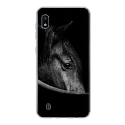 Produktbild von MuchoWow® Handyhülle Schutzhülle Hülle für Samsung Galaxy A10 Pferde - Porträt - Schwarz - Tiere Silikon Softcase Handy Hülle - Schutzhülle