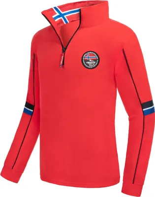Produktbild von Nebulus Fleecepullover GRAPHICAL Herren, warmer Fleecepullover, Pulli aus Fleece mit Half Zip Reißverschluss, Q718 - Herren, rot, XL