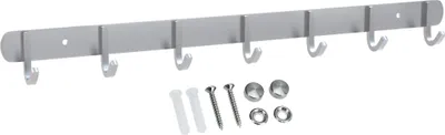 Produktbild von Intirilife Edelstahl Garderobenleiste Modell D - 7 Haken - Kleiderhaken Garderobe Hakenleiste in 5 verschiedenen Designs