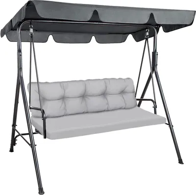 Produktbild von Hollywoodschaukel Auflage, 150x50x50, Glatt-Pik, Gartenbankauflage Sitzkissen Rückenkissen Matratze, Grau [133]