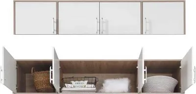 Produktbild von Aufsatz füt Kleiderschrank Smart 200x56x40cm Sonoma Eiche weiß 4-türig