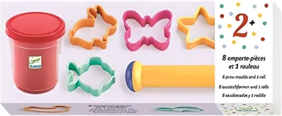 Produktbild von Knete mit 8 Ausstechformen und Nudelholz