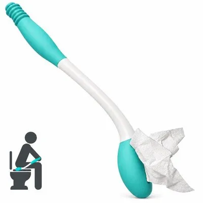 Produktbild von Toiletten Abwischhilfe - Toilettenhilfe für Toilettenpapier - 38 cm Toilettenhilfe - Extra lange Reichweite - Abwischhilfe für Senioren oder eingeschränkte Mobilität - Toilettenpapierhalter