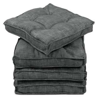 Sitzkissen Set 4er-Pack, grau meliert, 40x40 cm, Baumwolle-Polyester