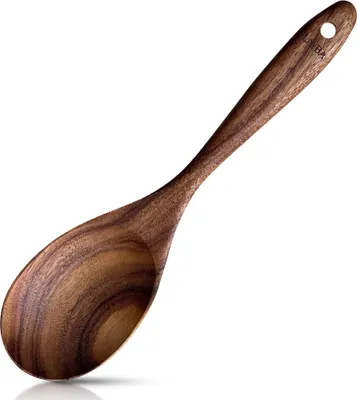Produktbild von LAYBA Holzlöffel, Teakholz Servierlöffel (26 cm) – Holzlöffel, Hitzebeständig & Kratzfrei, Nachhaltiger Küchenhelfer für Antihaft-Pfannen. Zum Kochen.