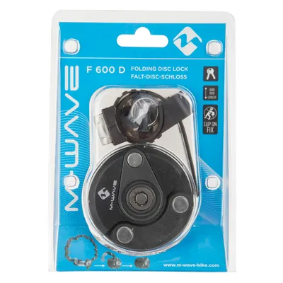 Produktbild von M-WAVE Fahrrad Faltschloss Disc Schloß Stahl Clip-On Halterung mit 2 Schlüssel