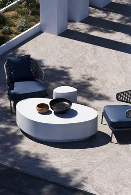 Produktbild von Casa Padrino Luxus Beton Couchtisch Weiß 142 cm - Wohnzimmer & Garten Möbel