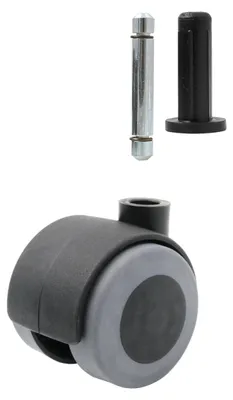 Productafbeelding van Set van 4 universele meubelrollen Ø 40 mm rubberen rollen voor harde vloeren