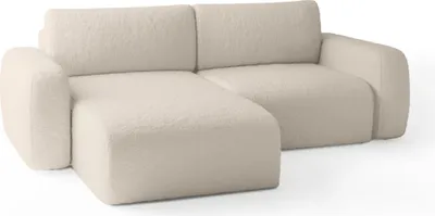 Produktbild von FEDVE Ecksofa Varde MINI L Form Universell Sofa Schlaffunktion Bettkästen Sofagarnitur Beige (Anthology 02)