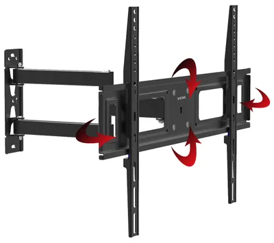 Produktbild von VCM Universal TV Wandhalterung 32-70 Zoll bis 25 kg | 10 Grad neigbar kippbar | 90 Grad schwenkbar | ausziehbar | VESA bis max. 600x400 | Halter Fernsehhalter mit Wasserwaage | Fernseh Halterung B-SN600