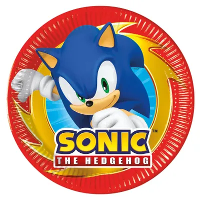 Immagine prodotto di Piatto di carta Sonic the Hedgehog Sega 20 cm - set di 8,